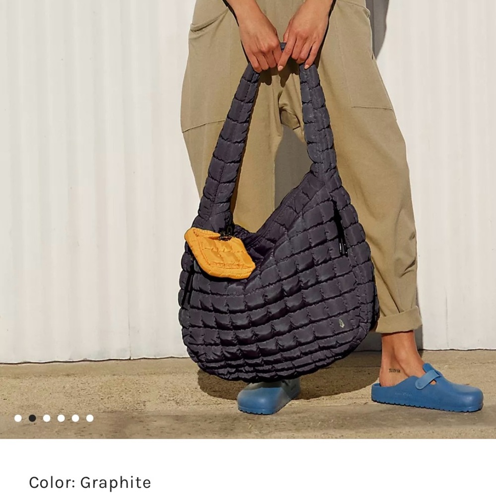 Free People -Graphite Quilted Tote Bag